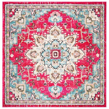 Safavieh 9 x 9 ft. Madison 473A Power Loomed Square Area Rug Fuchsia & Blue MAD473A-9SQ